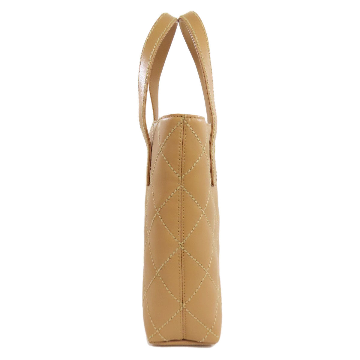Chanel Calfskin Wild Stitch Gold Beige Handbag