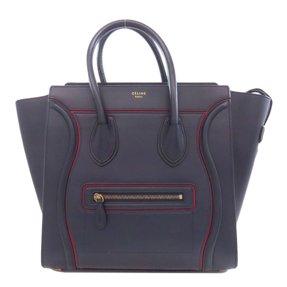 Tote Bag Calfskin Navy Luggage Medium