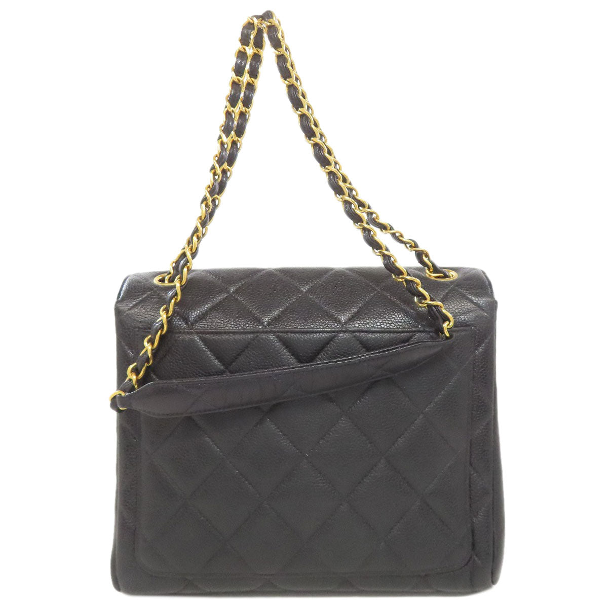 Chanel Grained Calfskin Skin Matelasse COCO Mark Black Gold Shoulder Bag