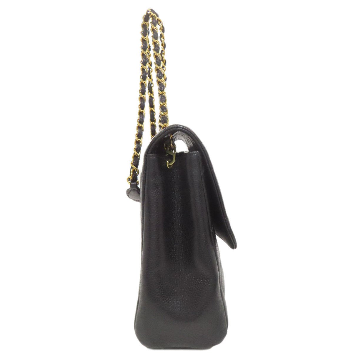 Chanel Grained Calfskin Skin Matelasse COCO Mark Black Gold Shoulder Bag