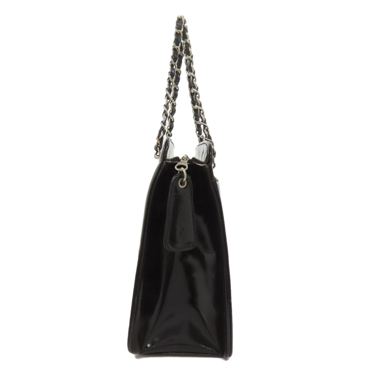 Chanel enamel COCO Mark SilverMetal Black Handbag