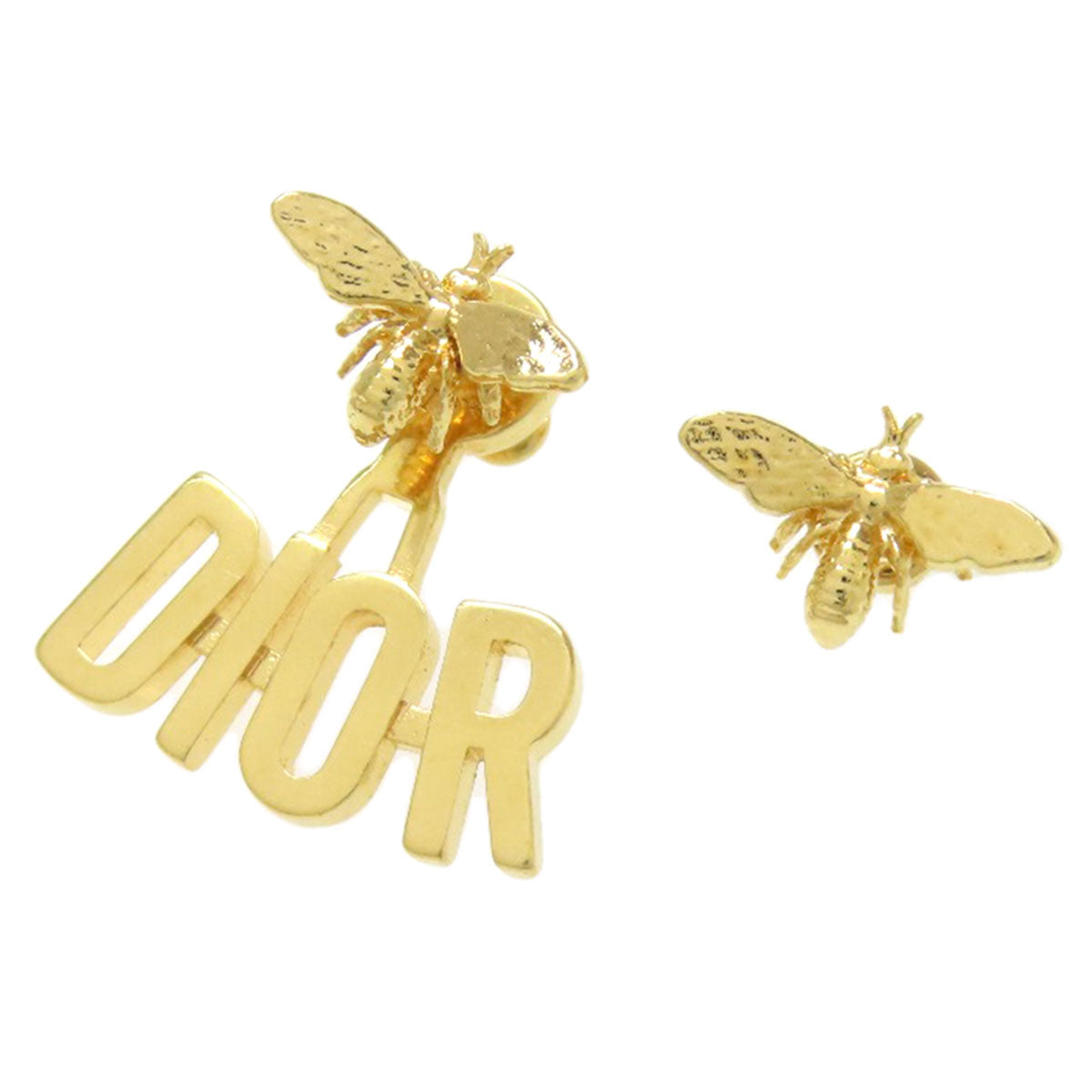 Dior Christian Pierce Metallic Bee Motif Handbag Gold Logo Travel Bag