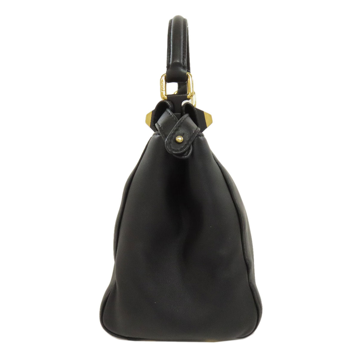 Fendi Handbag Calfskin Peekaboo Edition Way Black Gold Mini Travel Bag