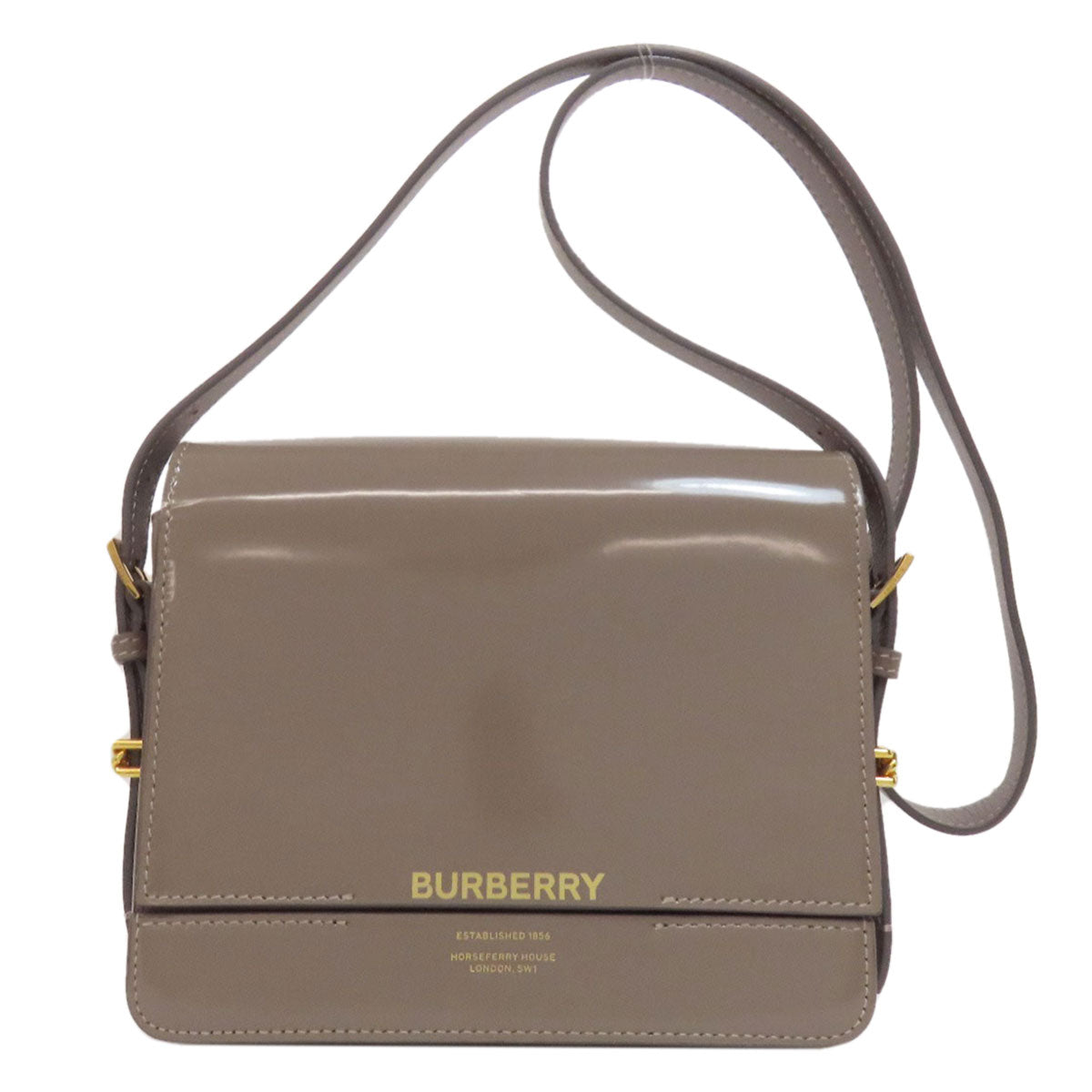Burberry Shoulder Bag Enamel Gray Logo