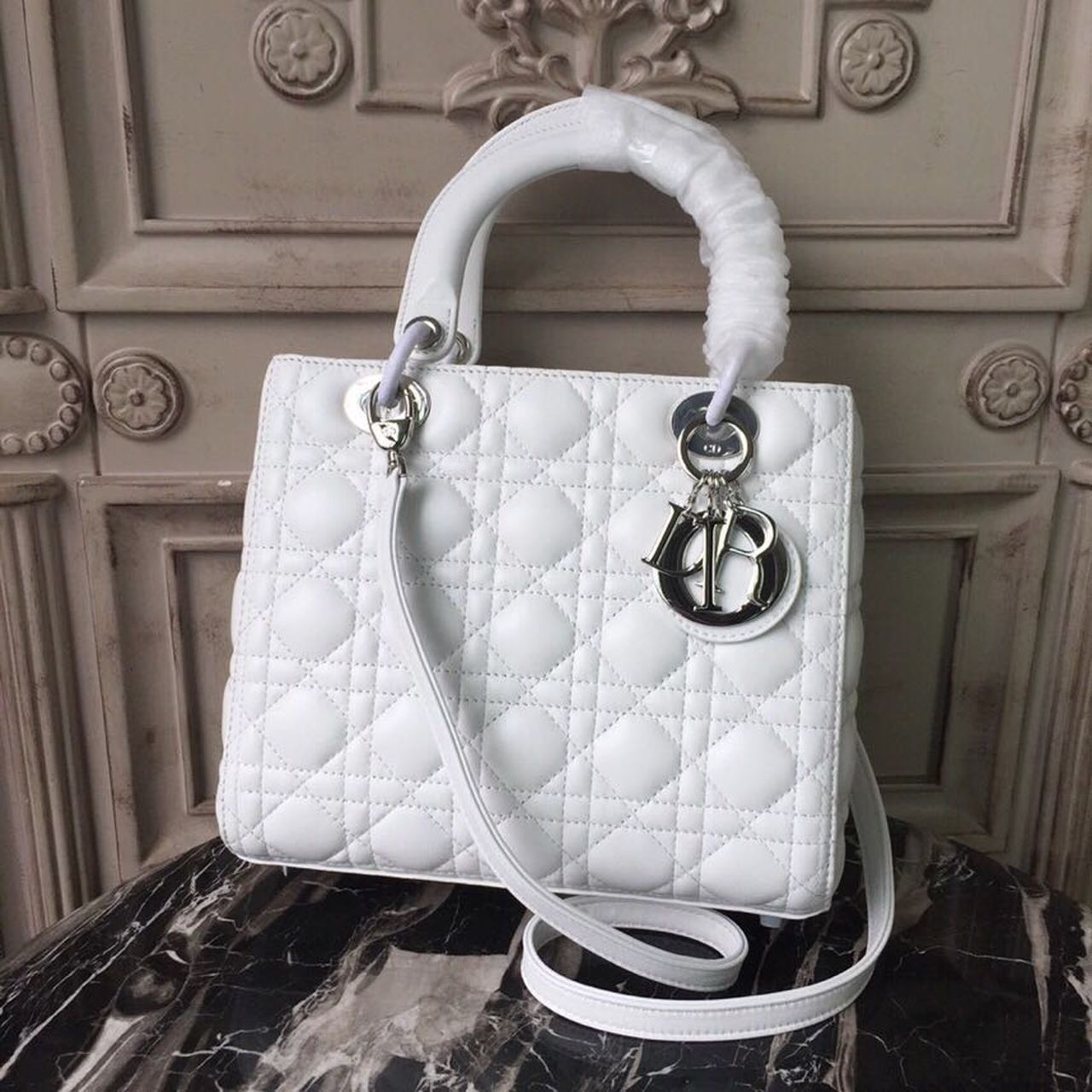 MeTop Qualityum Lady SiTop Qualityer White Handbag Cd M0565Bngem030