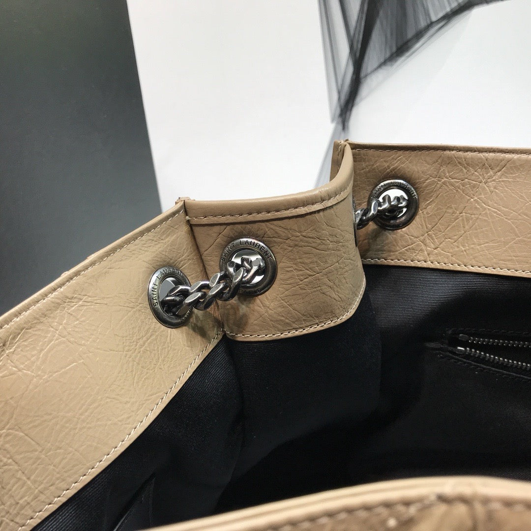 YSL Saint Laurent Niki Shopping 12in 32cm Beige Medium Tote Bag