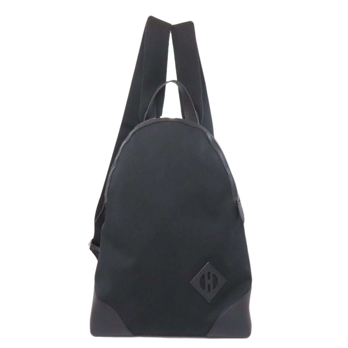 Hermes Backpack Slicked Back Canvas Metal Black
