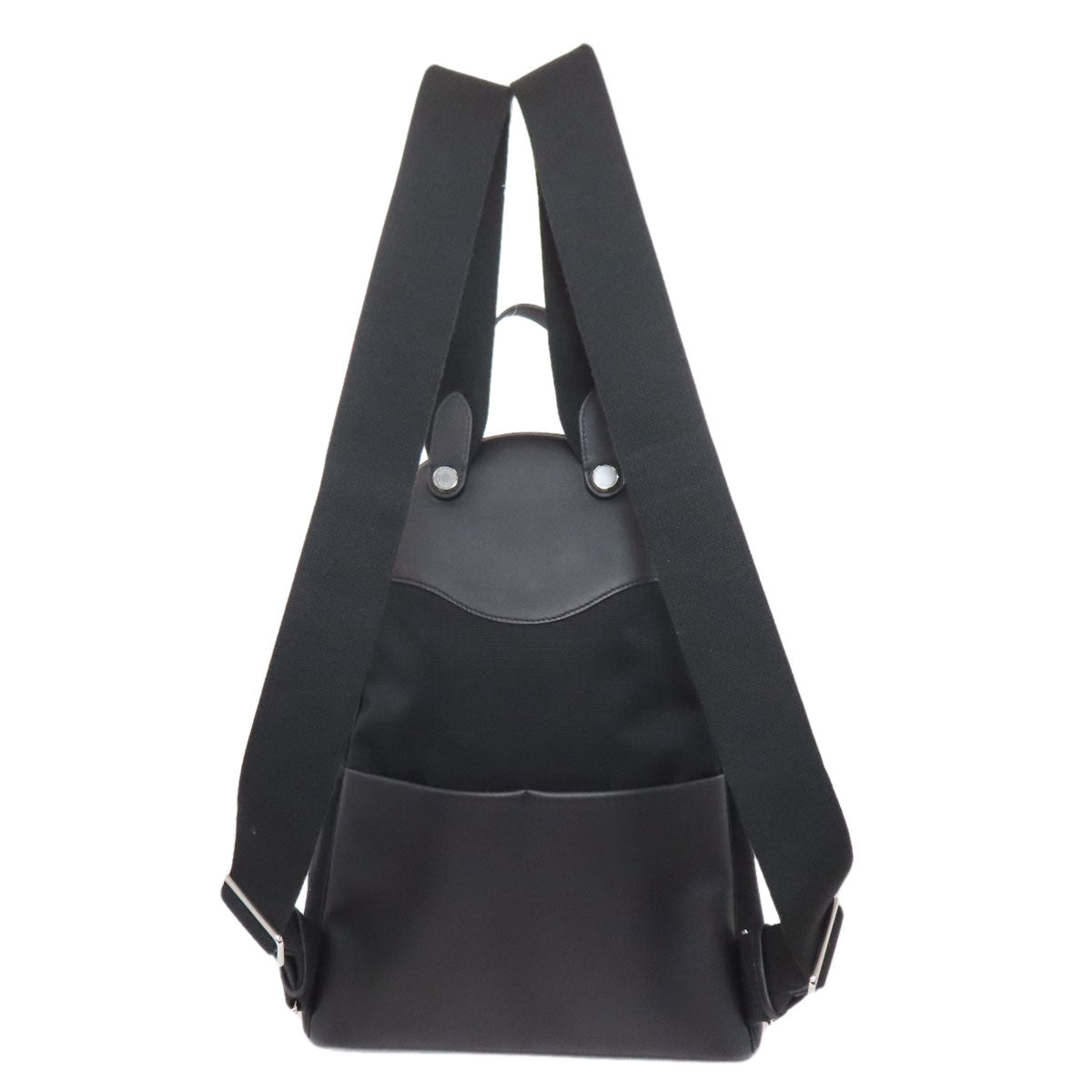 Backpack Slicked Back Metal Handbag Canvas Black