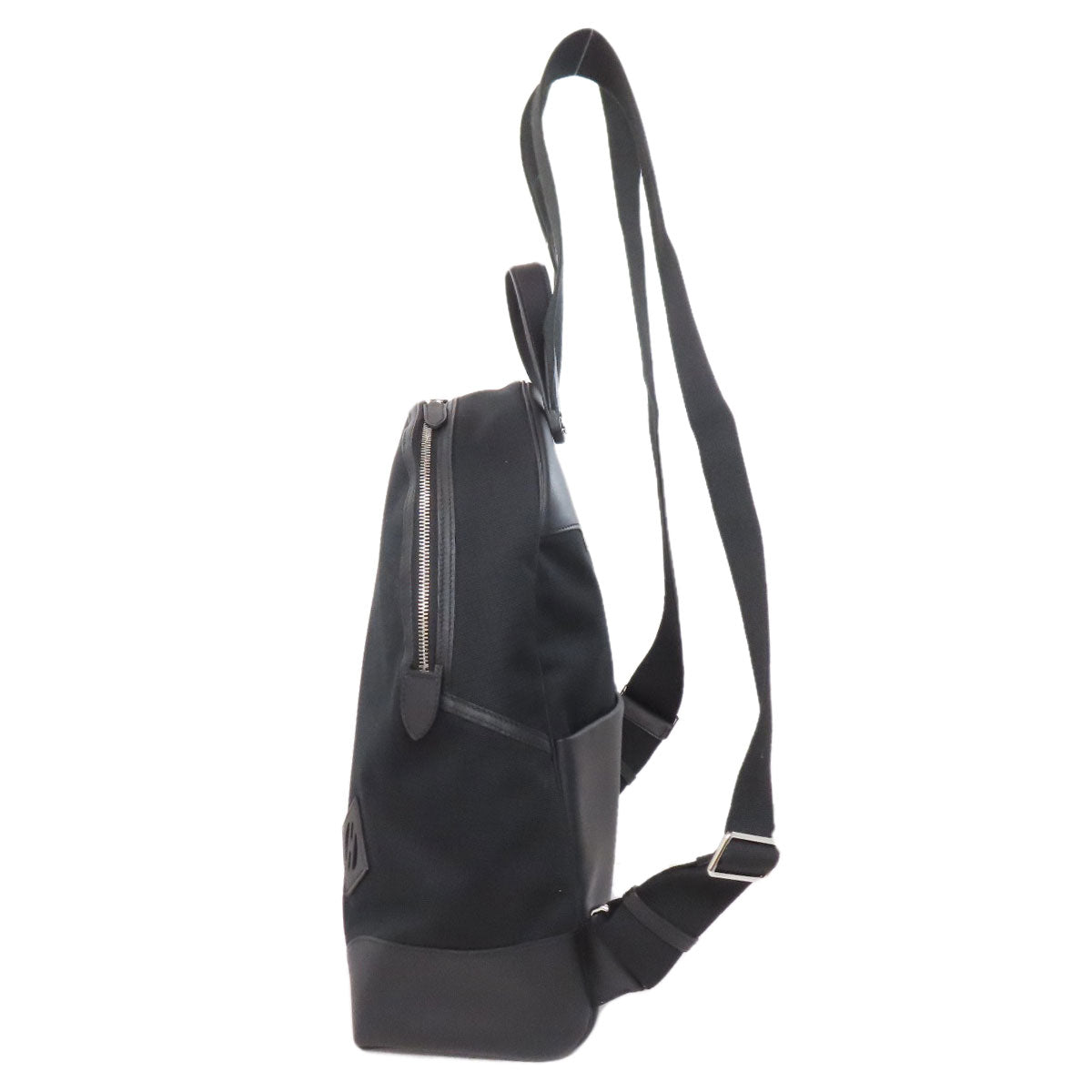 Backpack Slicked Back Metal Handbag Canvas Black