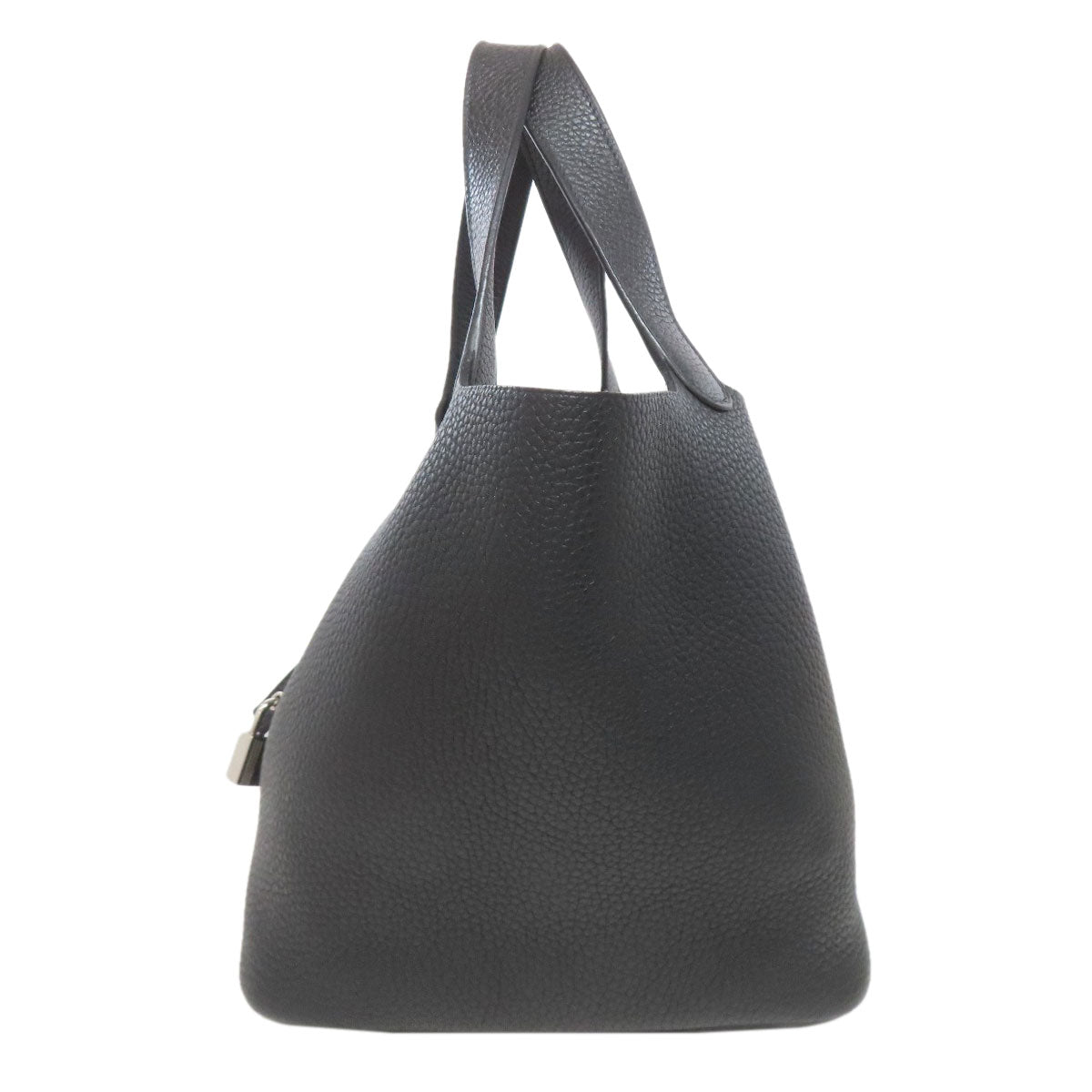 Hermes Handbag Taurillon Clemence Picotin Lock Mm Silvermetal Black Travel Bag