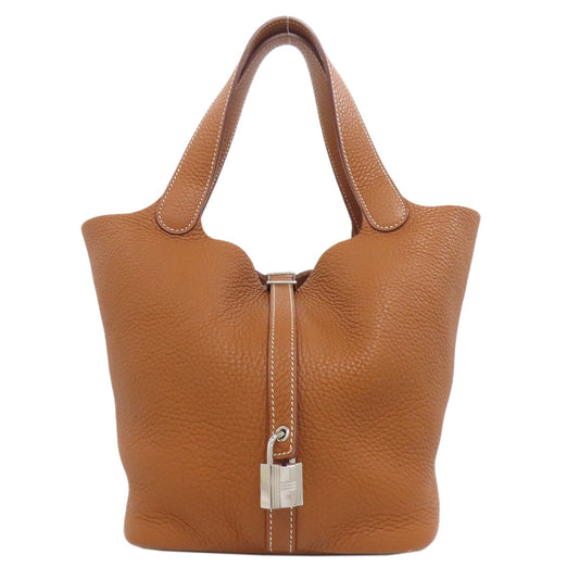 Hermes Handbag Taurillon Clemence Picotin Lock Mm Silvermetal Gold Travel Bag