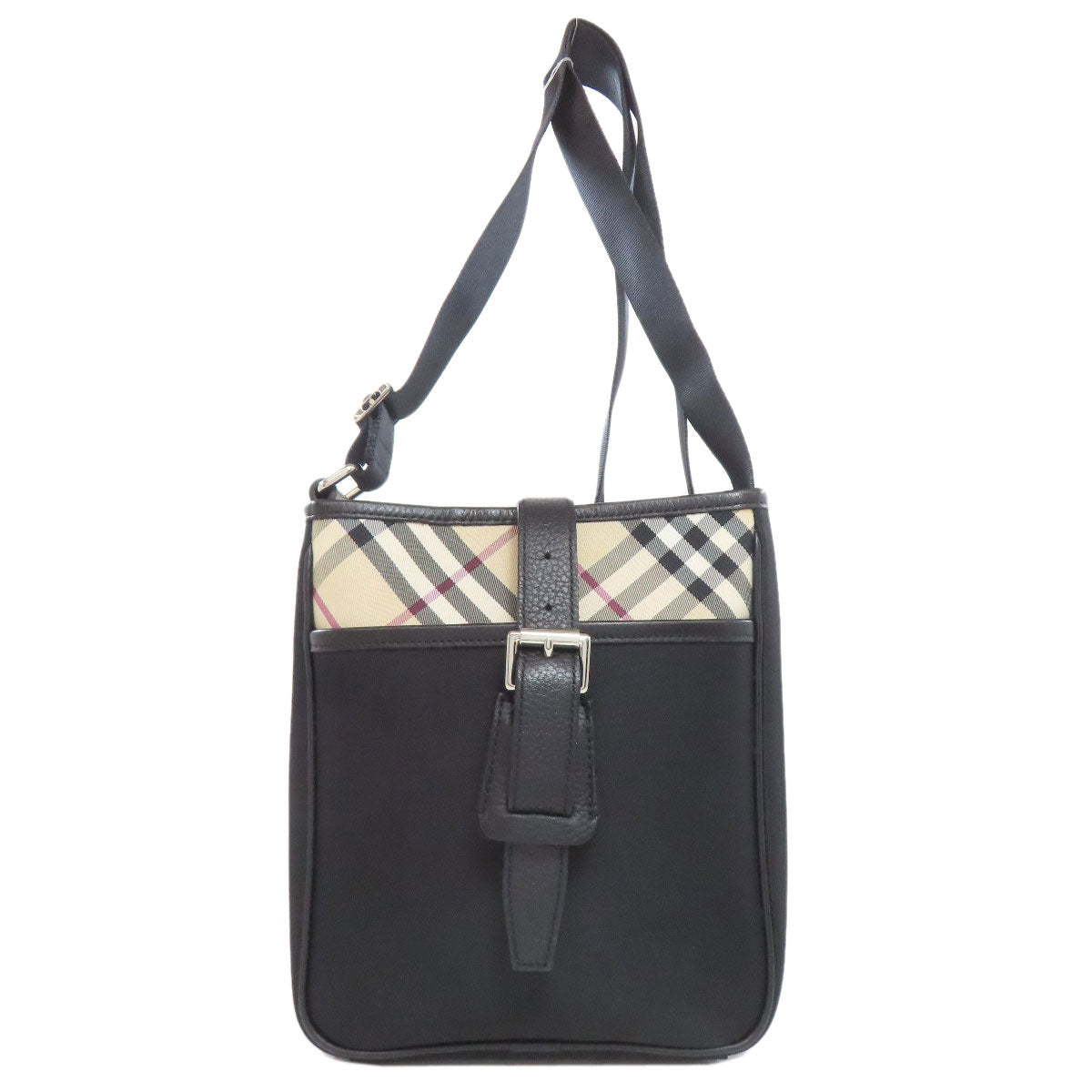 Burberry Shoulder Bag Nova Check Canvas Nylon Beige
