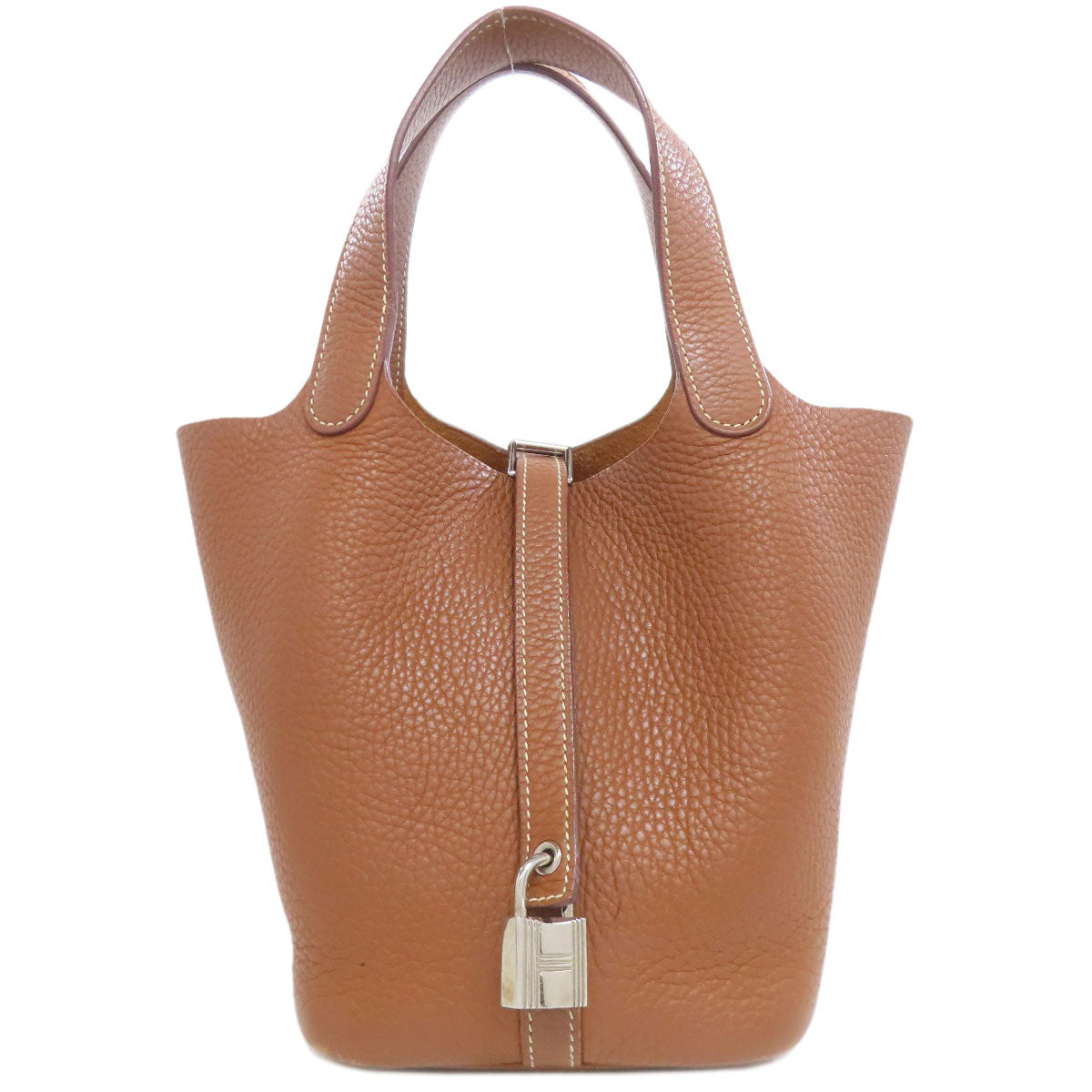 Taurillon Clemence Picotin Lock Pm Silvermetal Gold Travel Bag