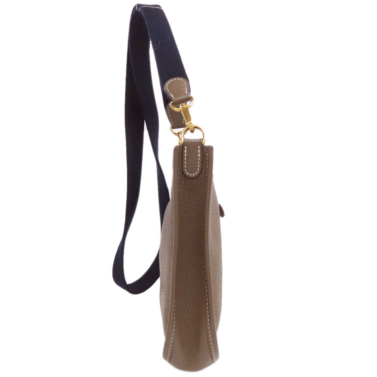 Shoulder Bag Taurillon Clemence Evelyn Amazone Etoupe Beige Gold