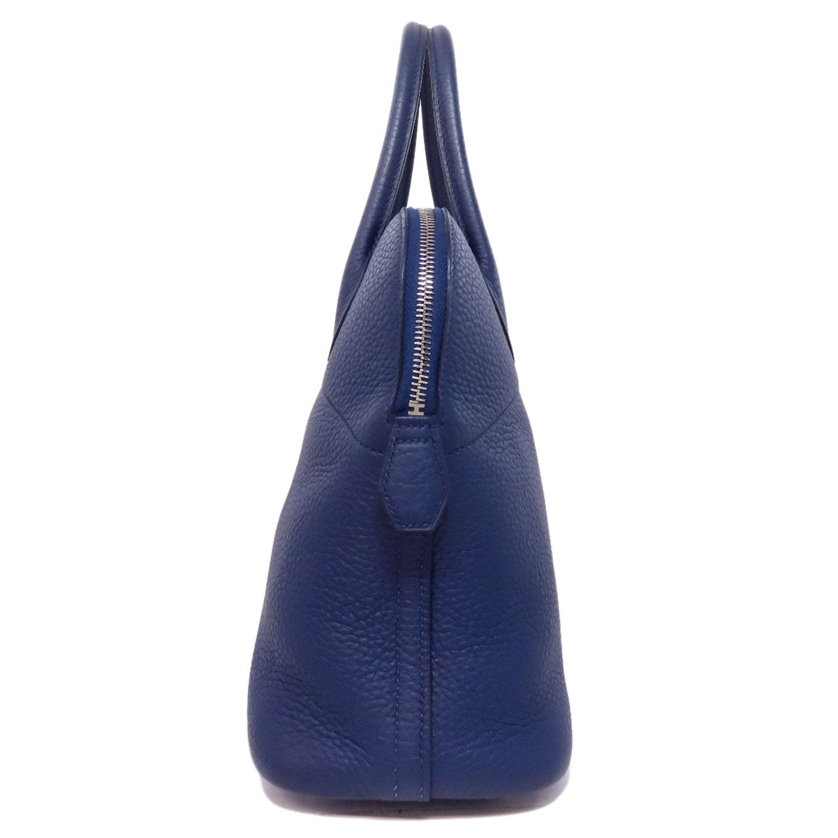 Hermes Handbag Taurillon Clemence Bolide Silvermetal Blue Travel Bag