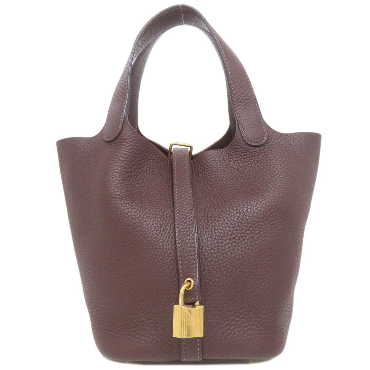 Hermes Handbag Taurillon Clemence Picotin Lock Pm Rouge Serie Metal Red Gold Travel Bag