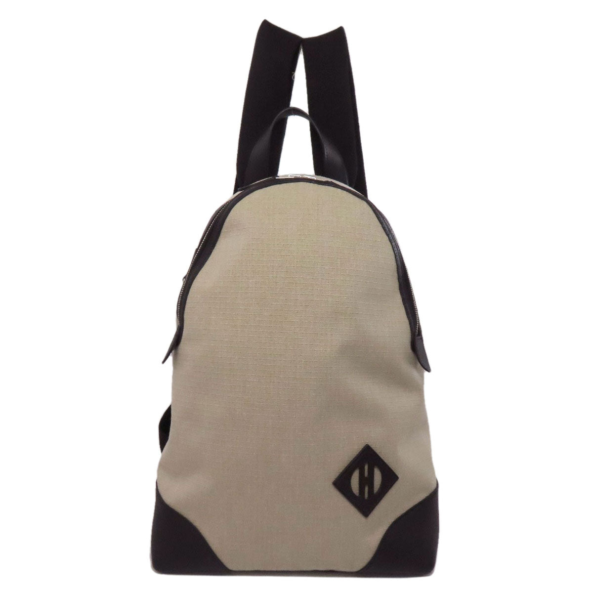 Hermes Backpack Slicked Back Canvas Metal Beige