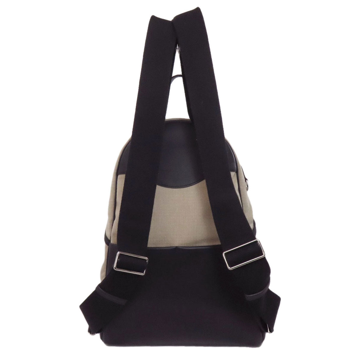 Hermes Backpack Slicked Back Canvas Metal Beige