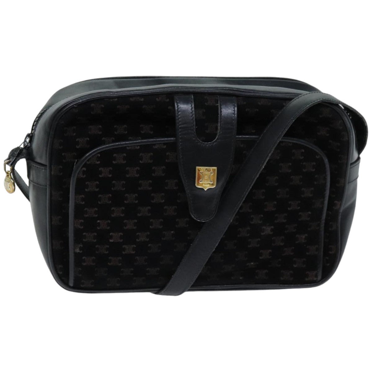 Luxury Macadam Shoulder Bag Canvas Black