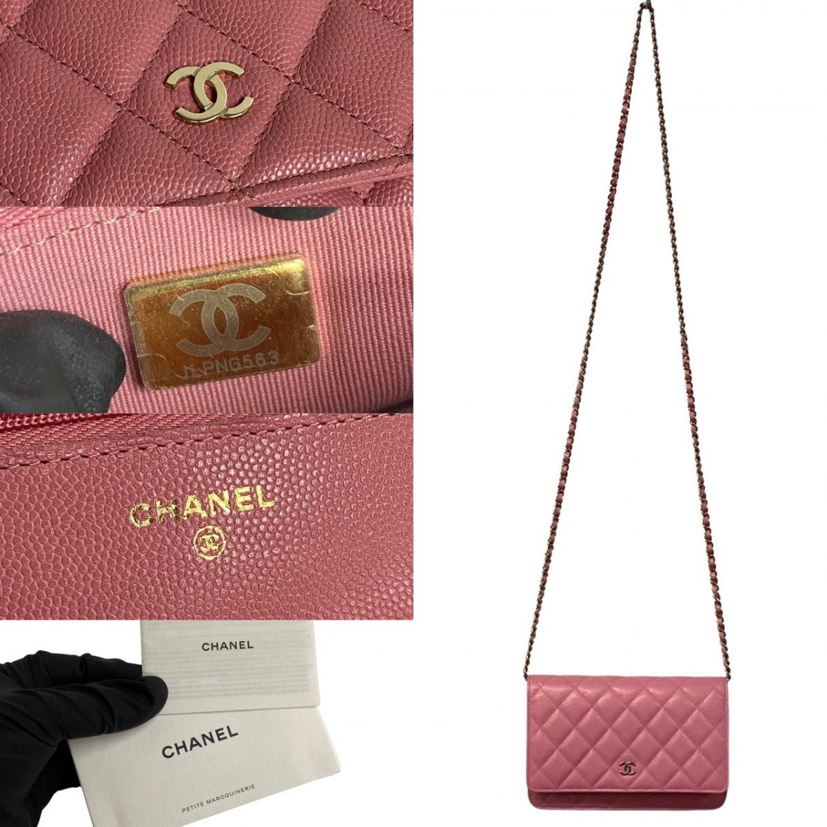 Chanel Matrasse Caviar skin Pink Leather Shoulder Bag