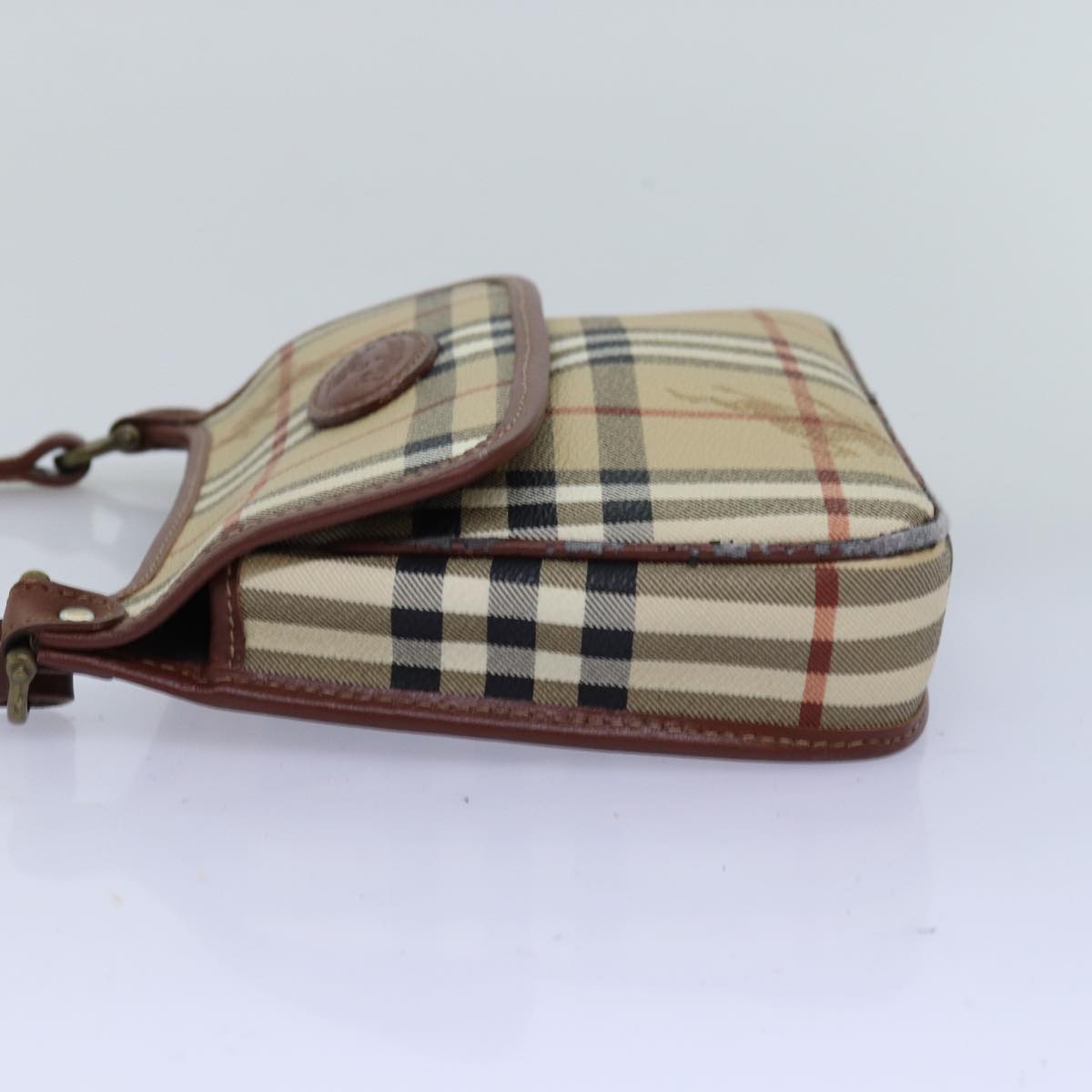 Burberry Luxury ss Nova Check Shoulder Bag Pvc Auth Leather Beige Beige Auth 76100