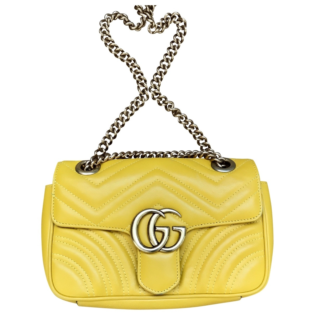 Gucci marmont yellow leather handbag