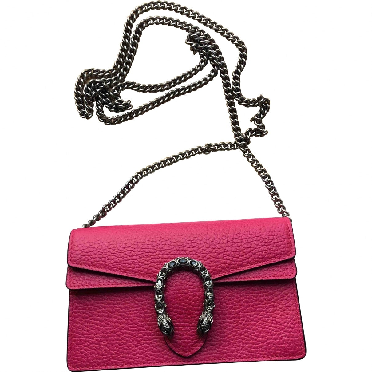 Gucci marmont pink leather clutch bag