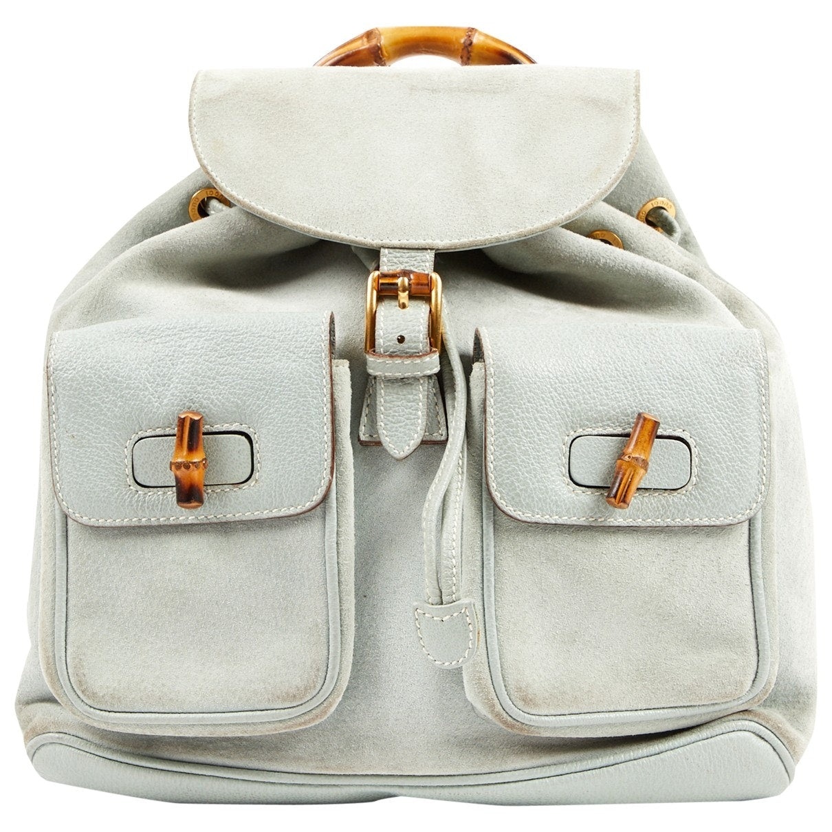 Gucci green suede backpacks