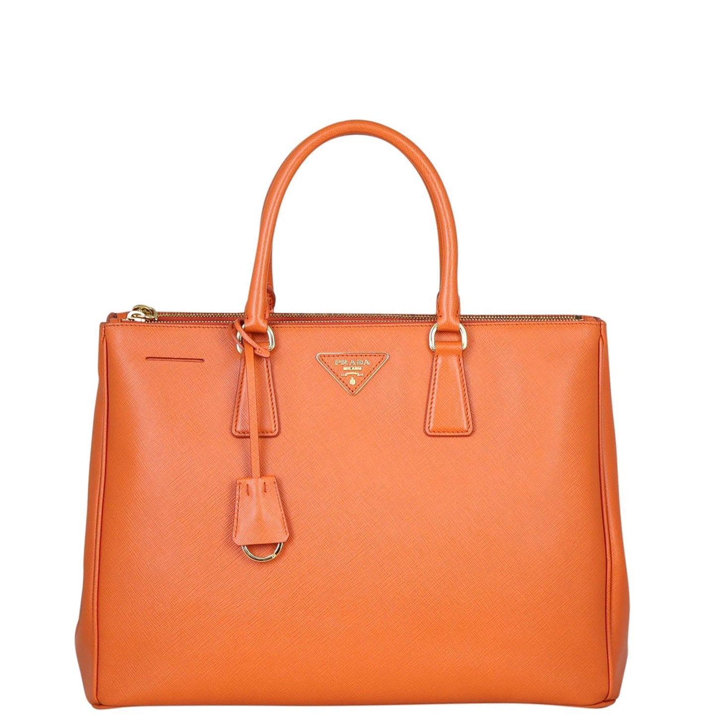 Prada Tote Bag Lux Galleria Double Tote 11 Saffiano Orange Large