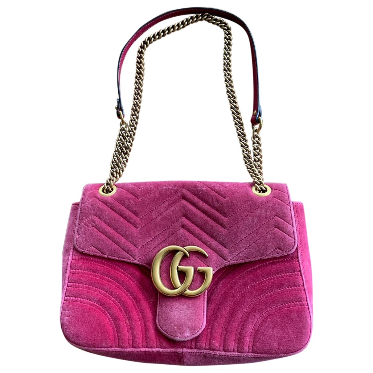 Gucci marmont pink velvet handbag