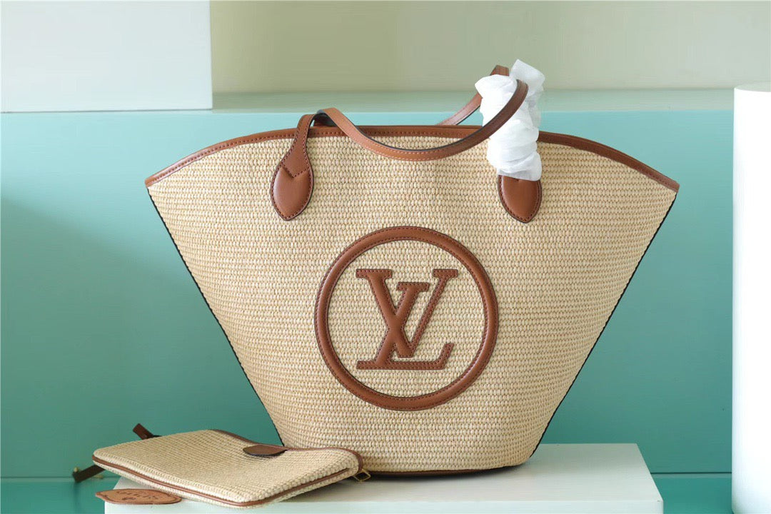 Top Quality Saint Jacques Caramel For Women Raffia Brown Crossbody Bag