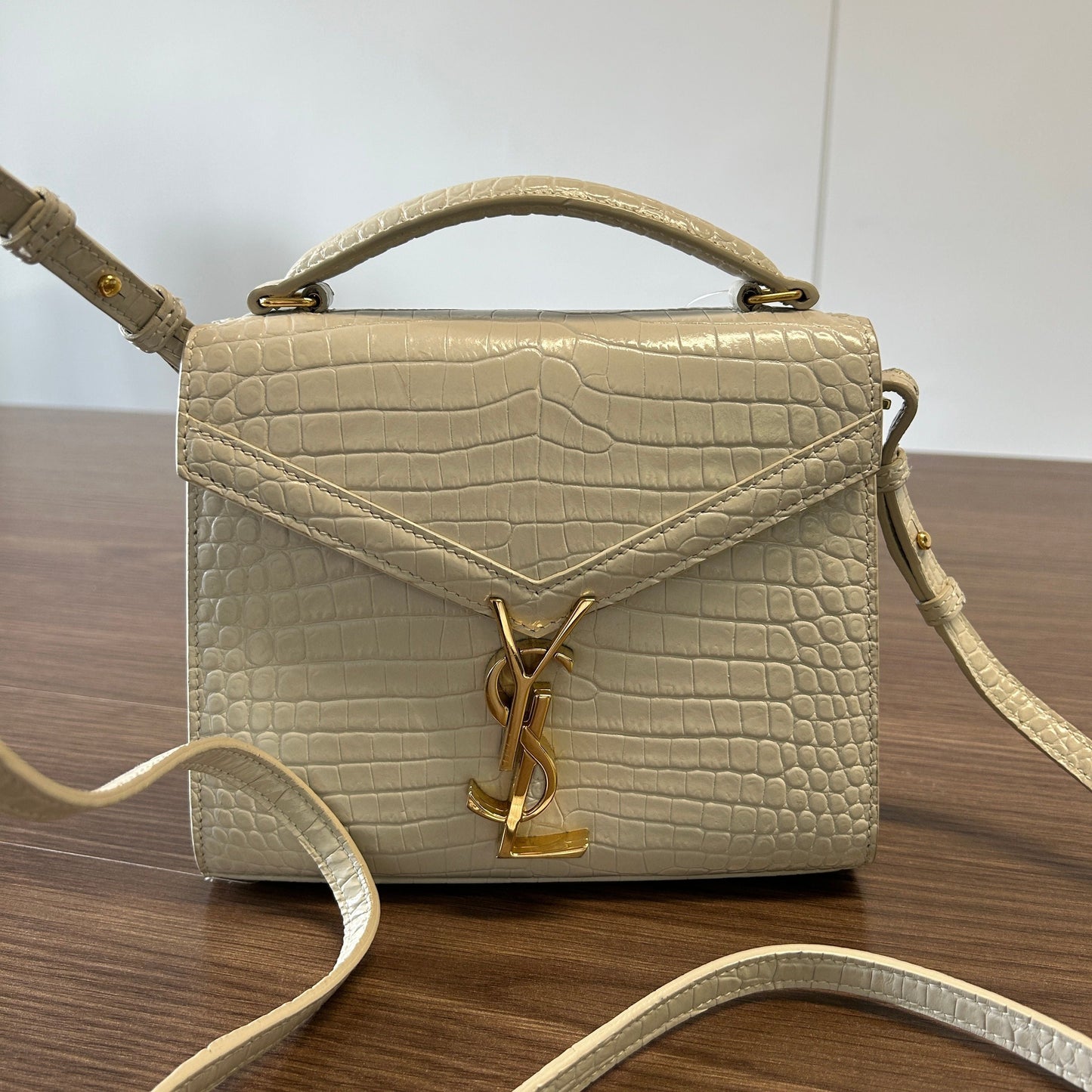 Bag Crocodile Classic Cassandra Crema Soft Monogram Mini Embossed Mini Bag