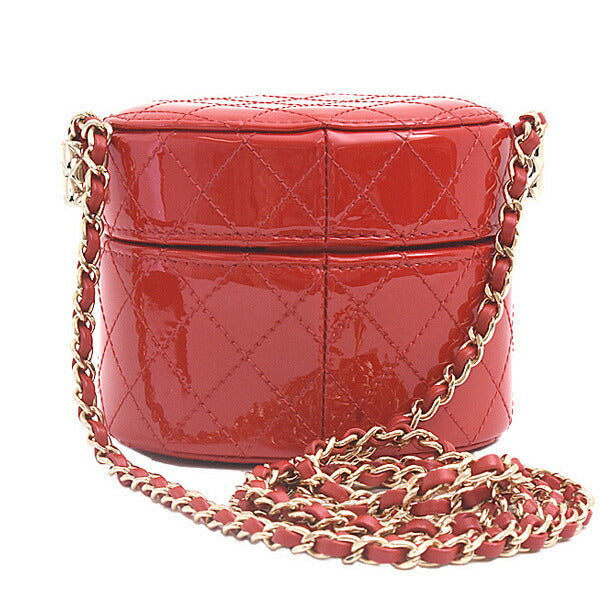 Chanel Patent Leather Matelassé Mini Chain Vanity Shoulder Bag AP1573