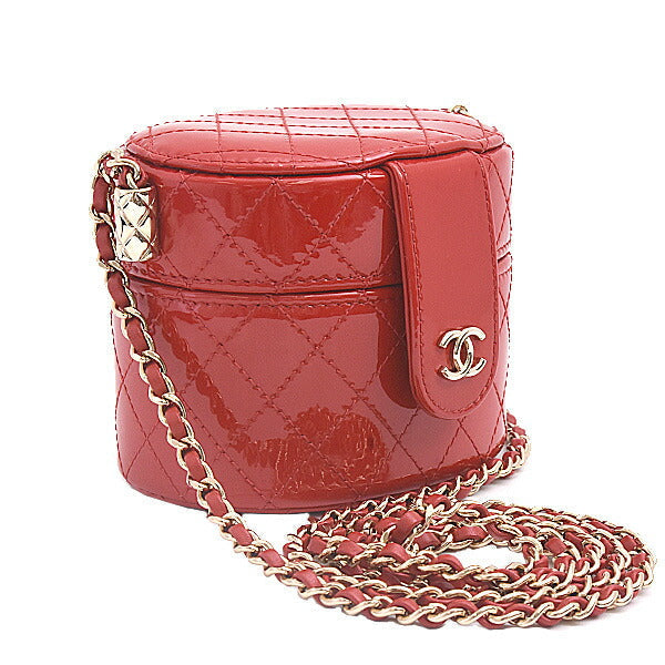 Chanel Patent Leather Matelassé Mini Chain Vanity Shoulder Bag AP1573