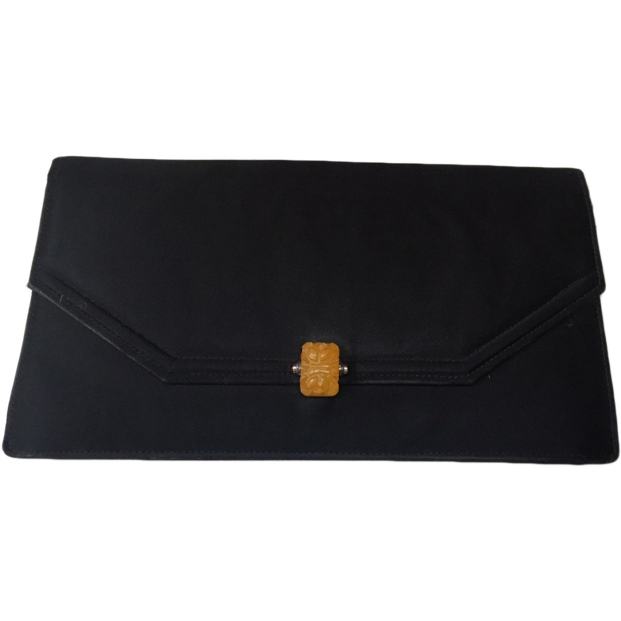 Gucci black silk clutch bag
