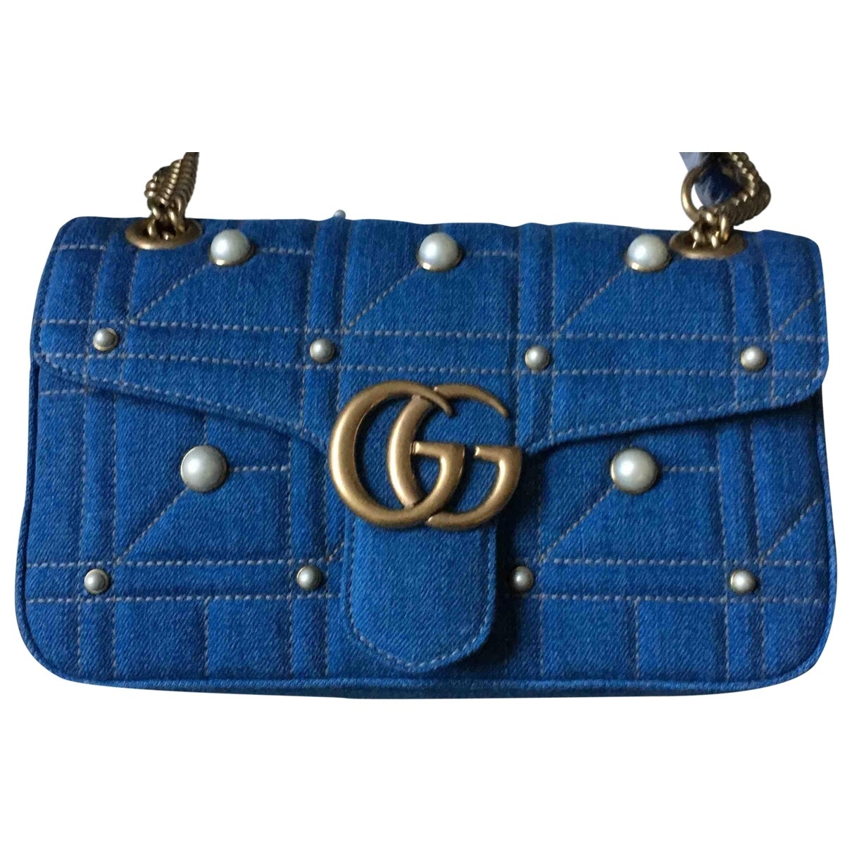 Gucci marmont blue denim - jeans handbag