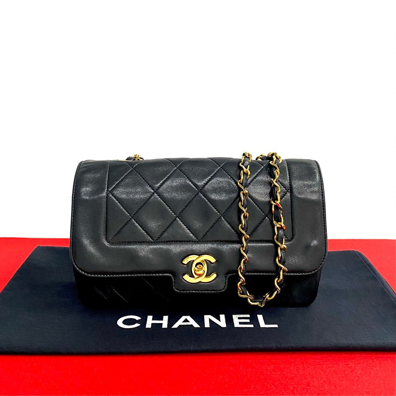 Chanel lambskin COCO Mark Matrasse Black Shoulder Bag 771A770