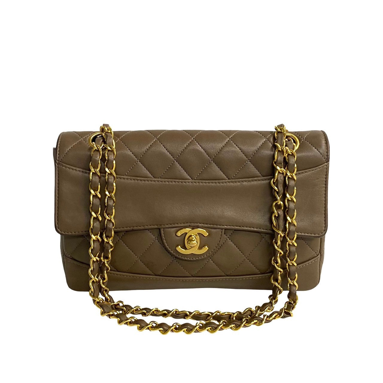 Chanel lambskin COCO Mark Matrasse Brown Shoulder Bag
