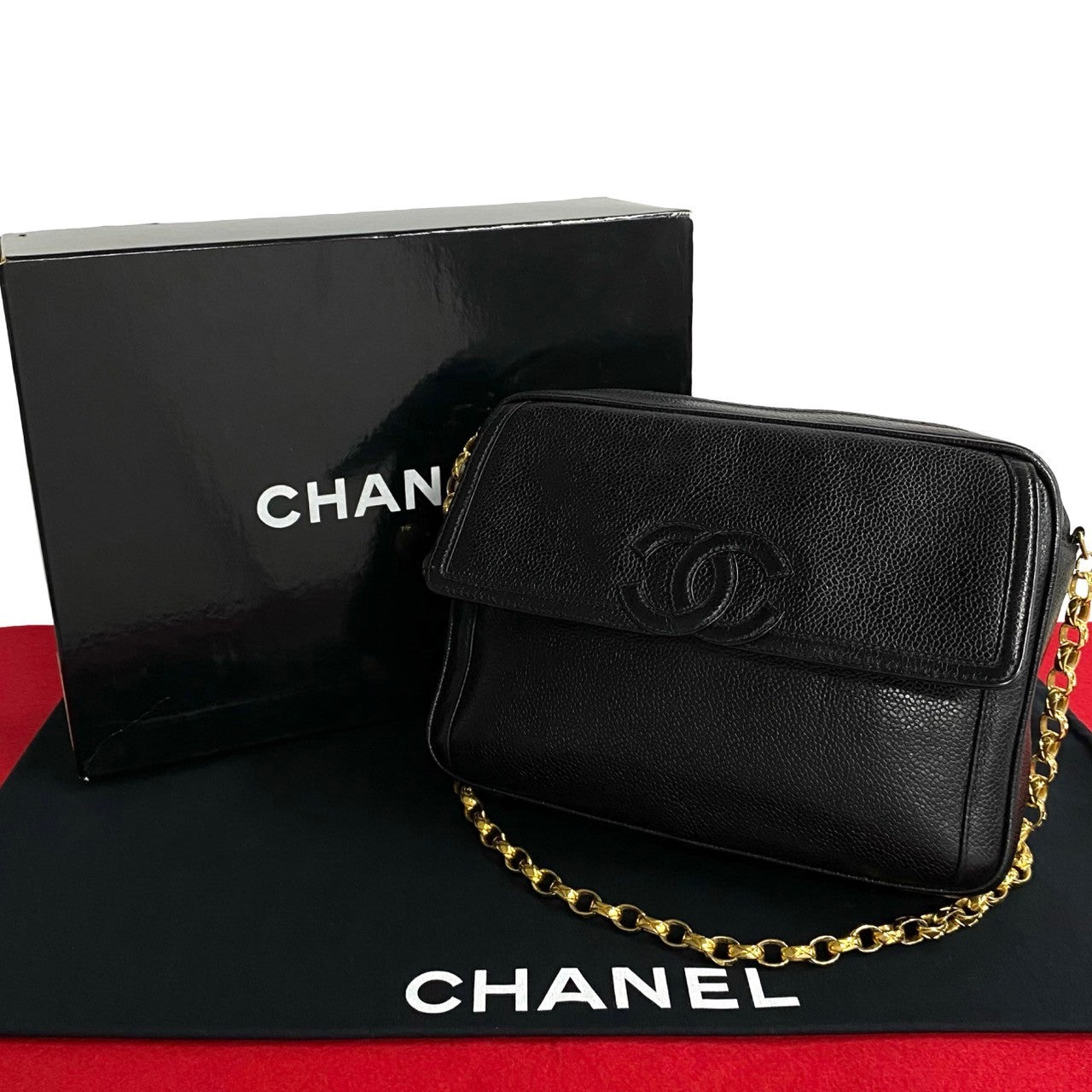 Chanel Matt caviar skin Black Shoulder Bag