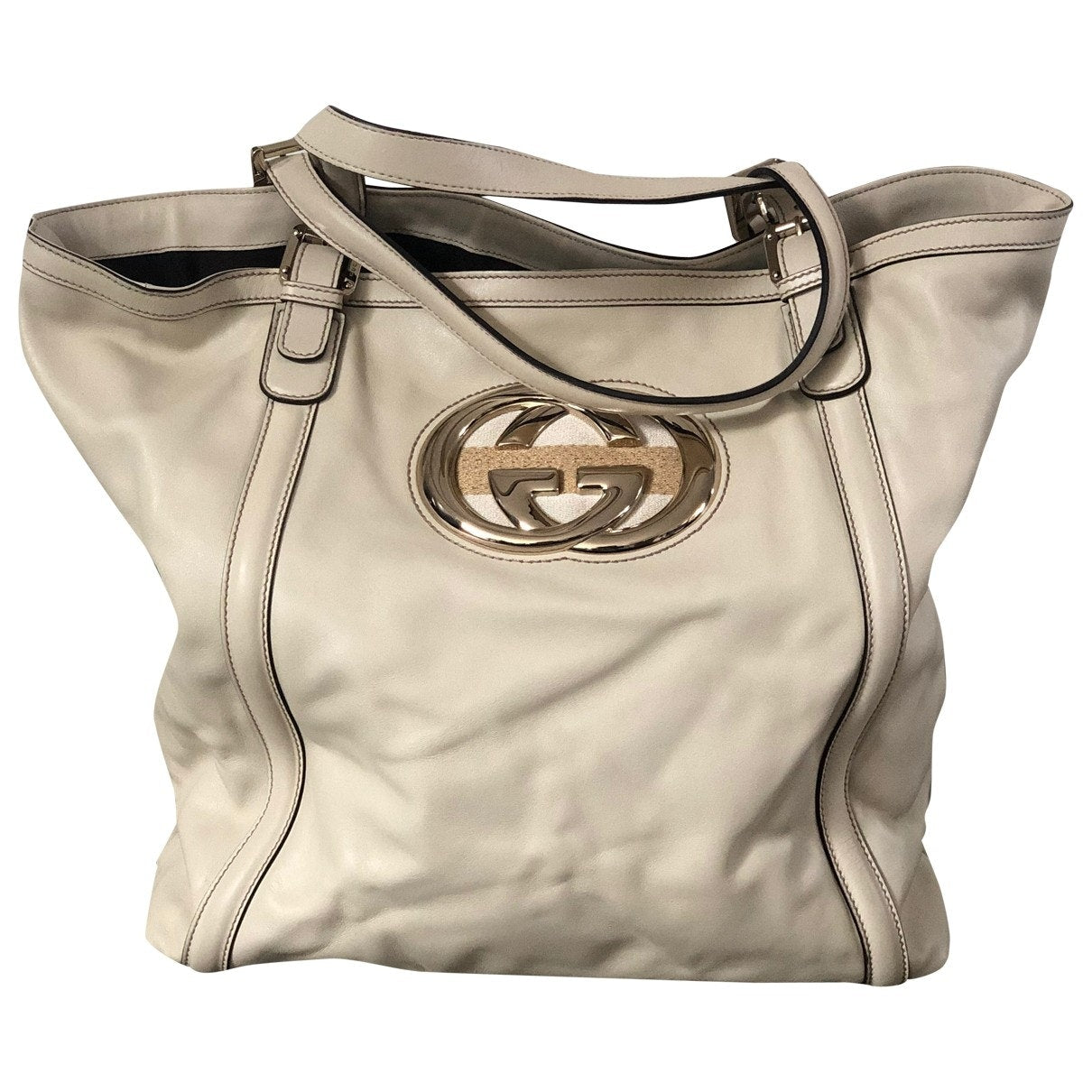 Gucci white leather handbag