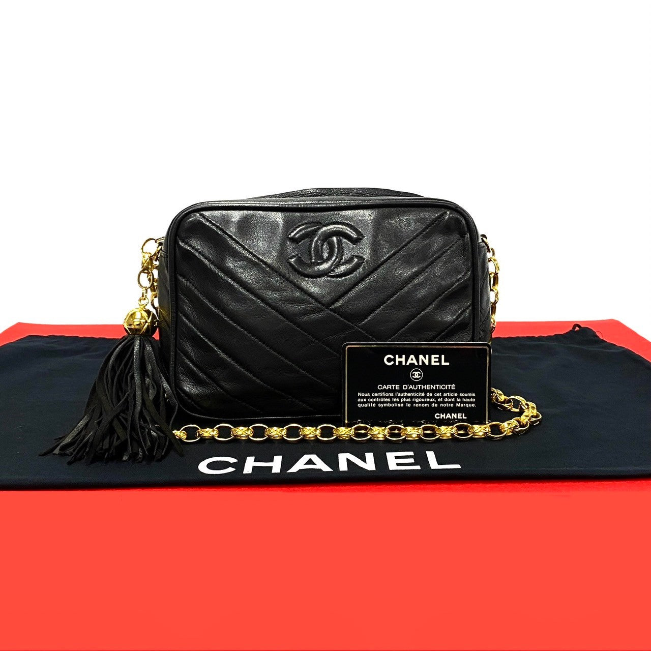 Chanel lambskin Matrasse Black Shoulder Bag 774B774