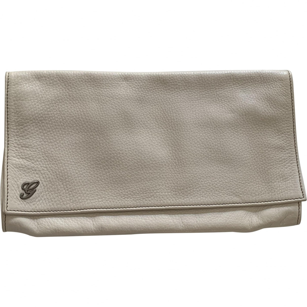 Gucci white leather clutch bag