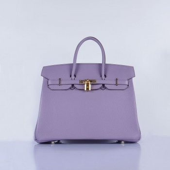 Hermes Luxury Birkin Cm Togo Handbags Light Purple Leather Gold Travel Bag