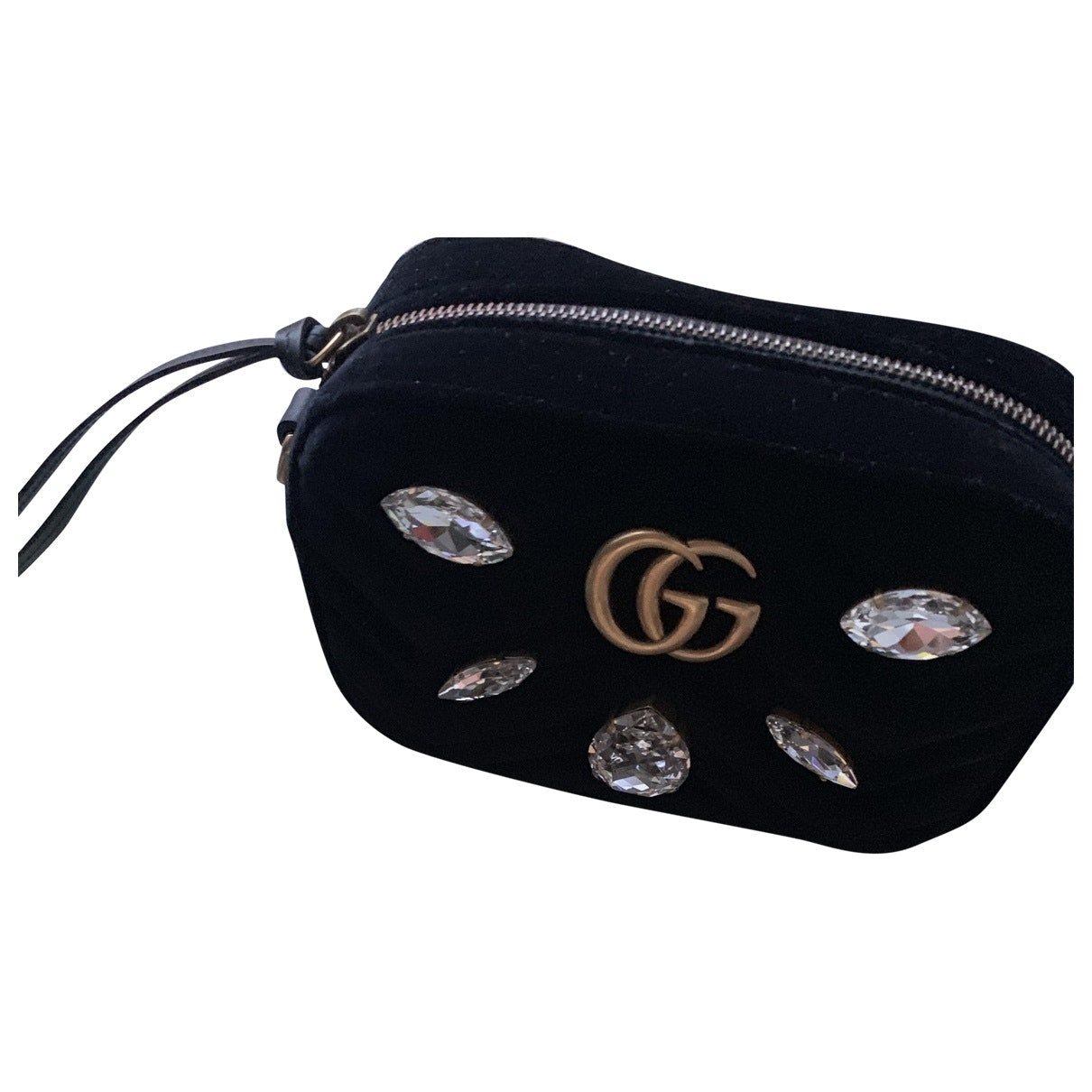 Gucci marmont black velvet handbag