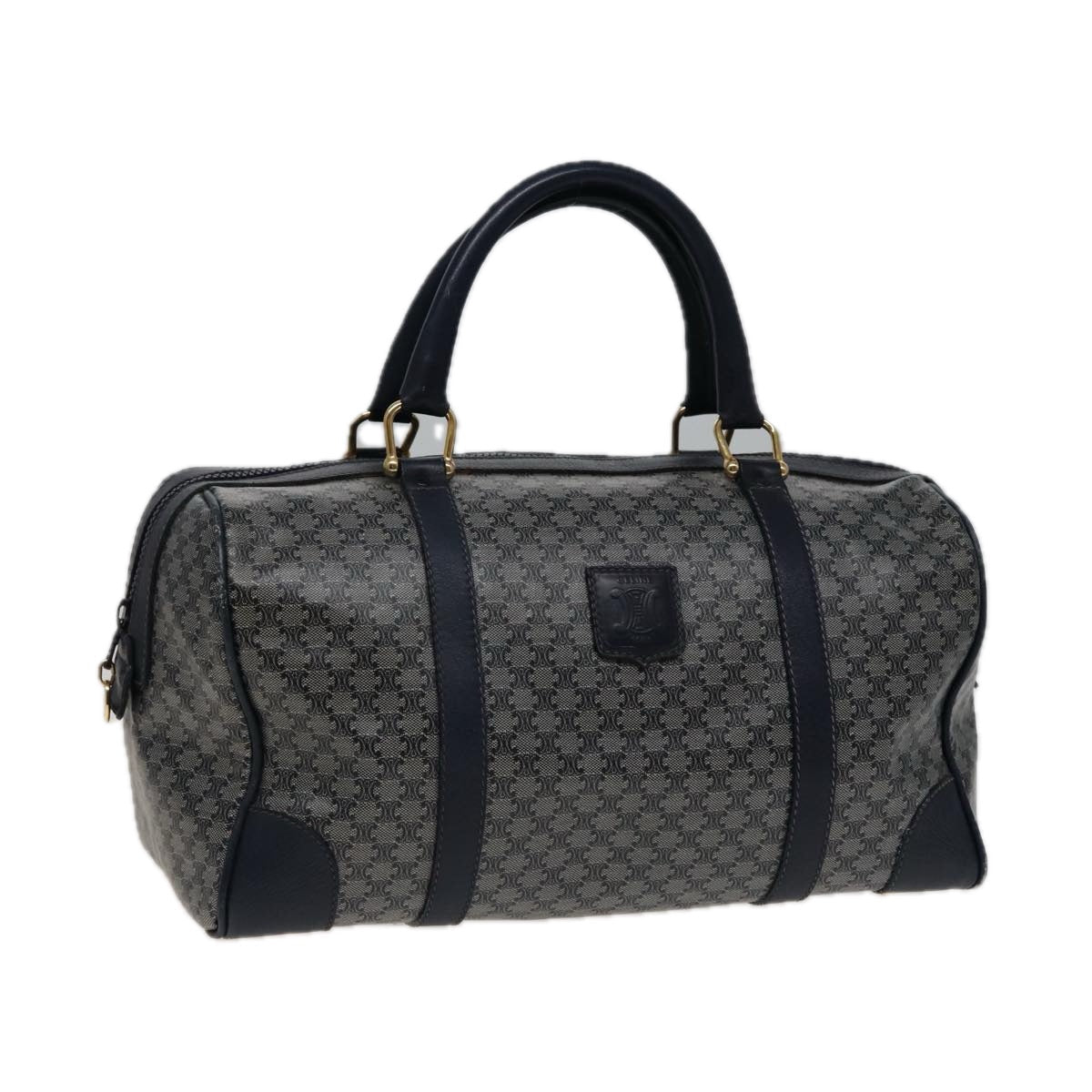 Luxury Macadam Boston Bag Navy Canvas Travel Bag