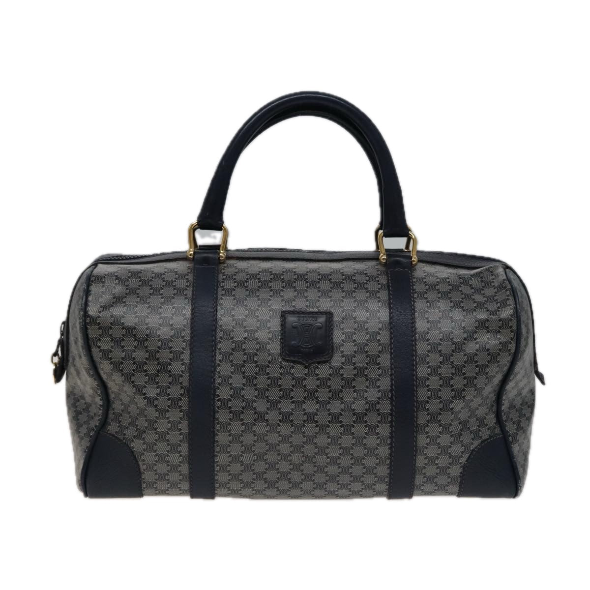Luxury Macadam Boston Bag Navy Canvas Travel Bag