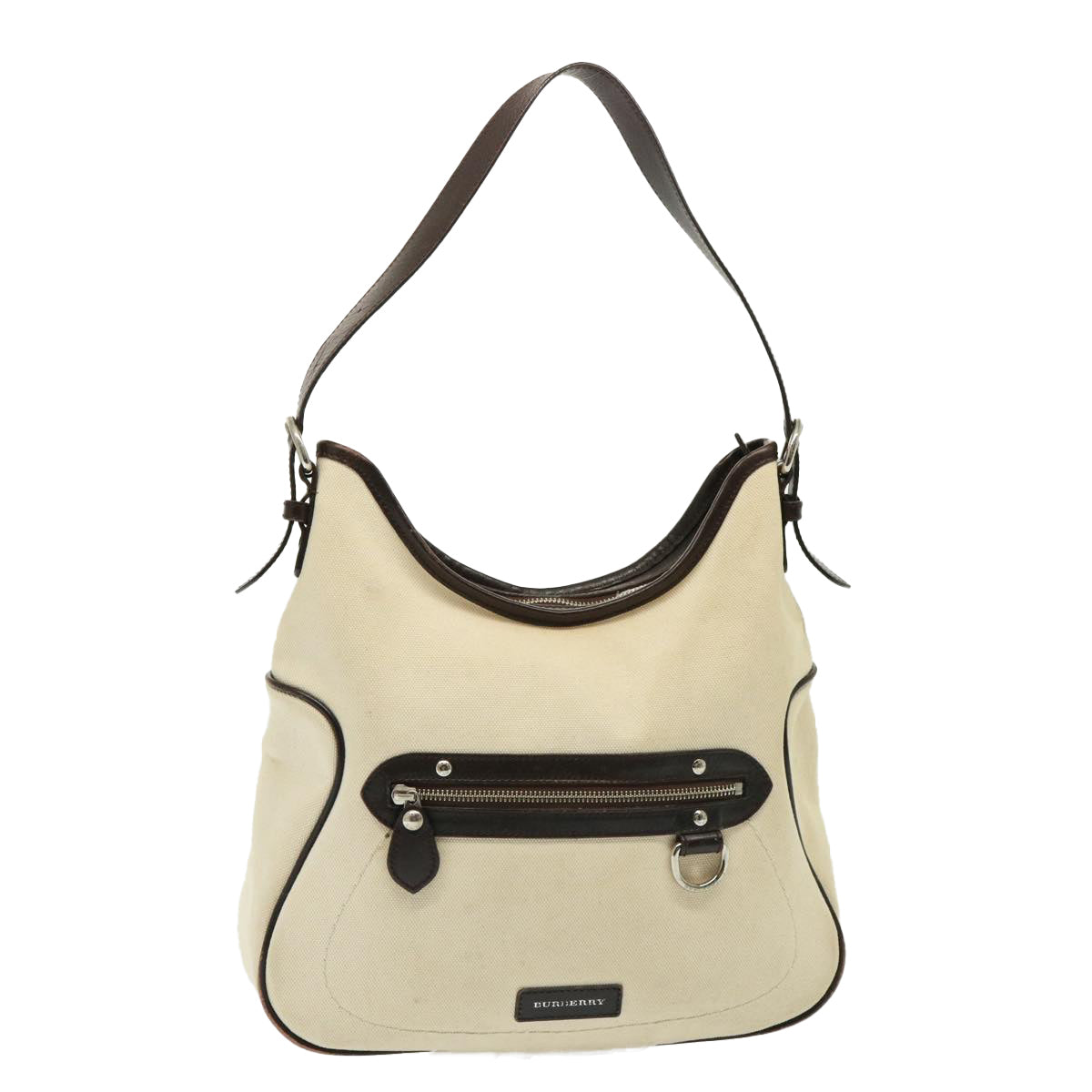 Burberry Luxury Shoulder Bag Auth Canvas Cream