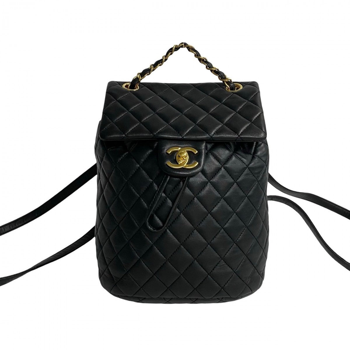 Chanel Backpack lambskin COCO Mark Matrasse Black