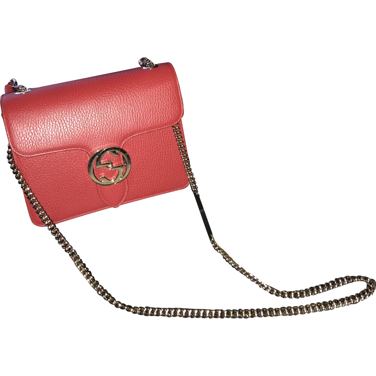 Gucci interlocking red leather handbag