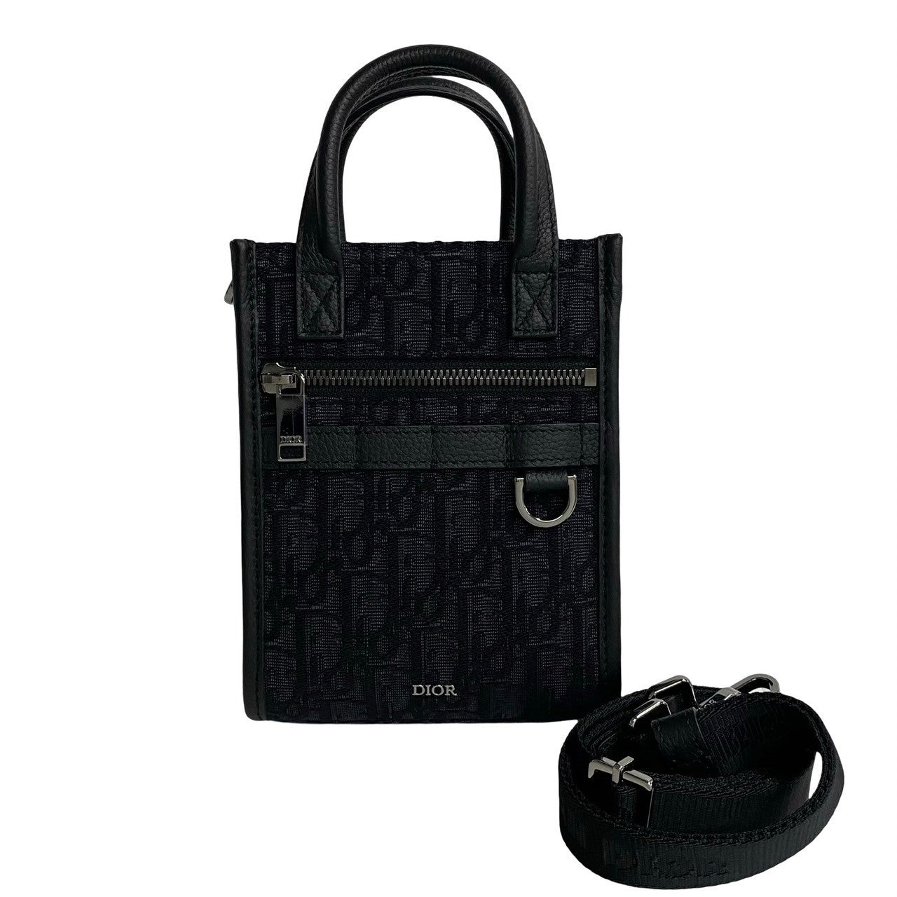 Dior Shoulder Bag , Oblique Pattern North South Leather Canvas